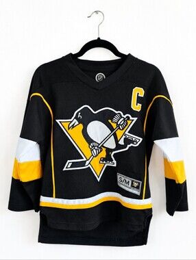 Pittsburgh Penguins Sidney Crosby #87 Youth Hockey Jersey NHL Black Gold S/M